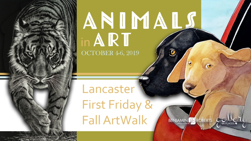 animals in art gallery event graphic